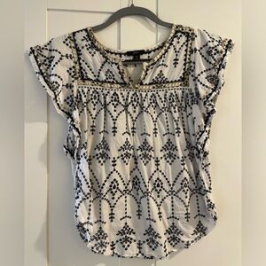 Jcrew Short Sleeve Eyelet Blouse